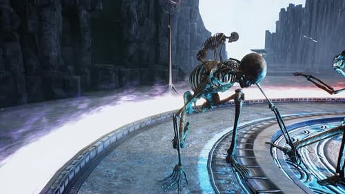 Wizard Summoning Skeletons with Magical Spell Animation