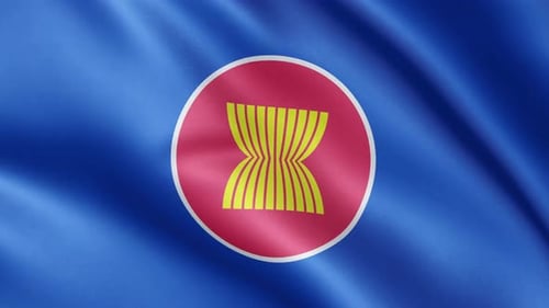 Looping ASEAN Flag Realistic 3D Animation
