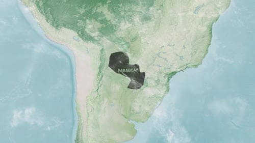 Animated Earth Globe Zooming into Paraguay Country Map