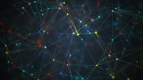 Abstract network connection background. Dolly Camera Motion Forward with Twist