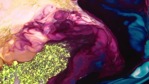 Psychedelic Spreading Paint Swirling And Explosion
