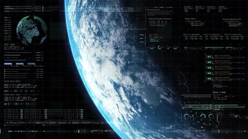 Pantalla frontal holográfica futurista de la Tierra 04