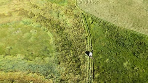 aerial tractor farmland