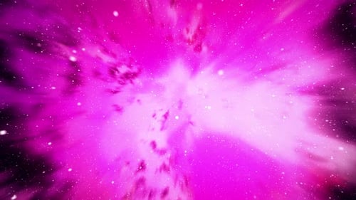 Flying Into A Colorful And Dynamic Nebula In The Outer Space 4k