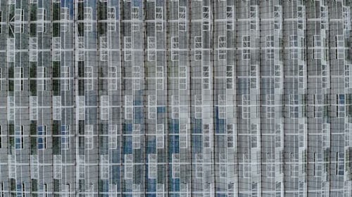 Blick von oben auf das Gewächshaus
