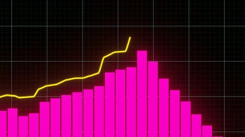 Stock market animated graphic. Stock price chart.