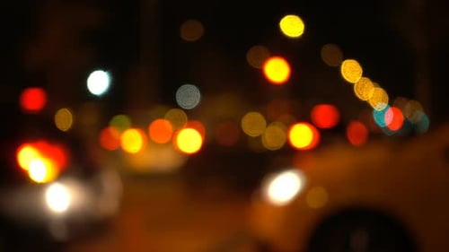 Traffic Bokeh At Night In City 13
