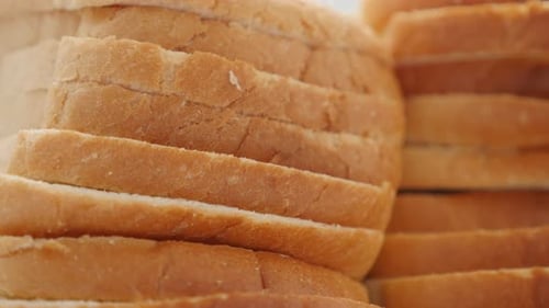 Close up of Sliced White Bread Stacked