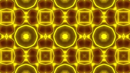 Golden Neon Line Abstract Liquid VJ Kaleidoscope Background Seamless Loop V3