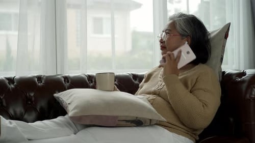 Elderly Asian Using Modern Gadgets
