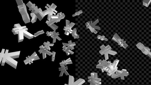 Flying Currency Yen Symbols V6