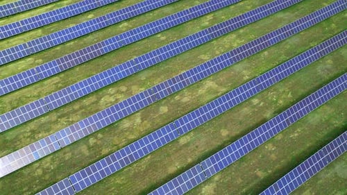Aerial View of Solar Panel Field