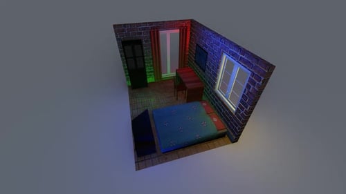 Isometric bedroom