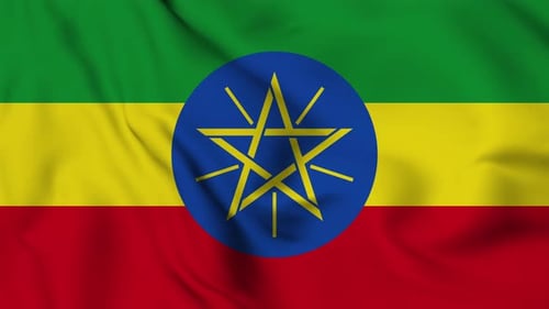 Realistic Waving Ethiopian Flag Animation Loop