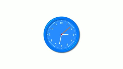 Animated Blue Clock with Moving Hands for Time-Related Projects