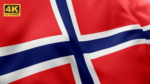 Realistic Waving Norway Flag Animation Seamless Loop