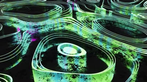 Green Neon Stripes Vj Loop HD