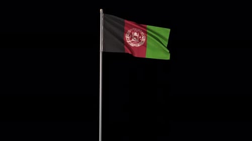 Realistic Waving Afghanistan Flag Loopable Animation
