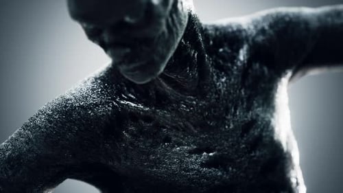 Realistic Zombie Undead Creature Prowling and Lurking in Darkness