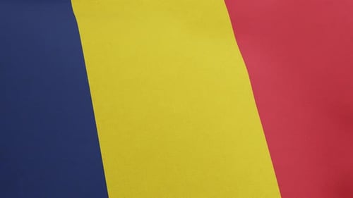 Nationalflagge des Tschad weht Originalgröße und Farben 3D Render Drapeau Du Tchad oder Flagge der