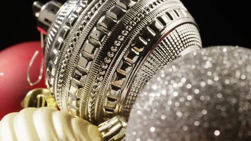 Cinematic, Rotating Shot of Christmas ornaments - CHRISTMAS 005