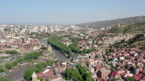 Aerial View Cityscape of Tbilisi Georgia