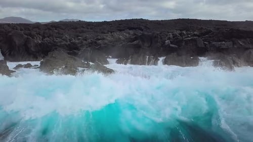 Waves Splash on Rocks