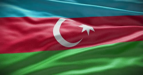Waving Azerbaijan Flag Realistic 3D Animation