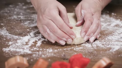 Step by step. Rolling out dough for pie crust.