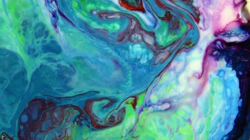 Fluid Abstract Background with Swirling Color Mix
