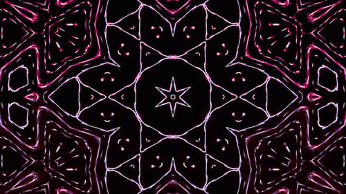 Dynamic Neon Geometric Kaleidoscope Pattern Loop