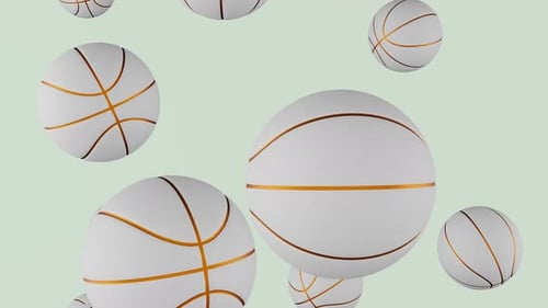 Golden Lined Basketballs Abstract Motion Background
