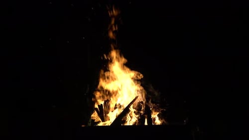 Burning Fire in the Night Time