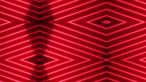 Pulsing Red Neon Diamond Pattern Loop Background