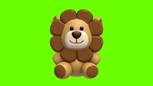 Animated 3D Cartoon Lion Character Rotating Loop