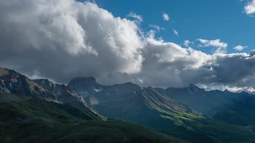 Dramatic Clouds Over Mountain Range Landscape