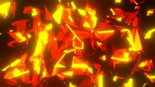 Dynamic Fiery Abstract Geometric Glowing Background Loop