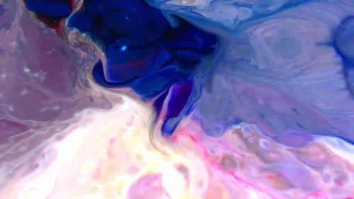 Abstract Liquid Colors Mixing in a Fantasy World