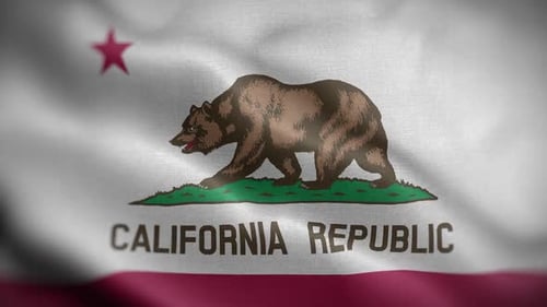 Waving Seamless Loop of California State Flag