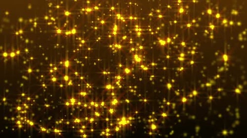 Golden Sparkling Star Particles Falling Loop Background