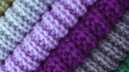 Colorful Knitted Fabric Texture Background Close Up