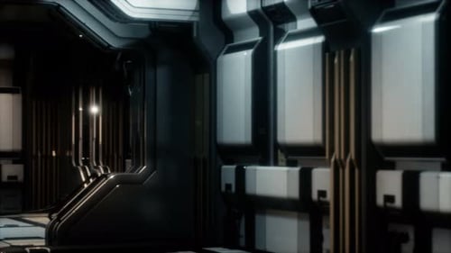 Futuristisches Sci-Fi-Raumschiff-Interieur