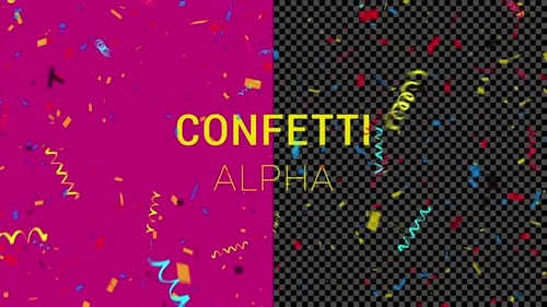 Colorful Confetti Burst with Transparent Alpha Channel