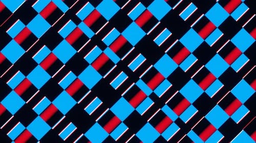 Red Blue Abstraction of Rectangles VJ Loop