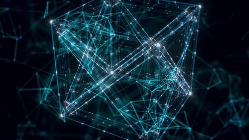 Wooden Box Hologram Close Up 4k