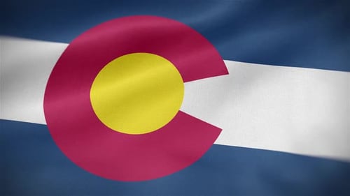 Realistic Waving Colorado State Flag Animation