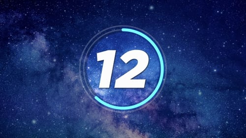 Cuenta regresiva 20 segundos temporizador universo espacio galaxia fondo
