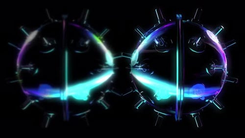 Futuristic Data Scan Glowing Orbs Digital Background Loop