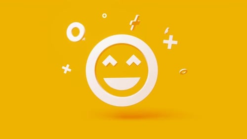 Smiling Emoji Intro with 3D Shapes