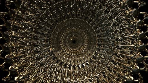 Golden Skull Tunnel Abstract Loop Background